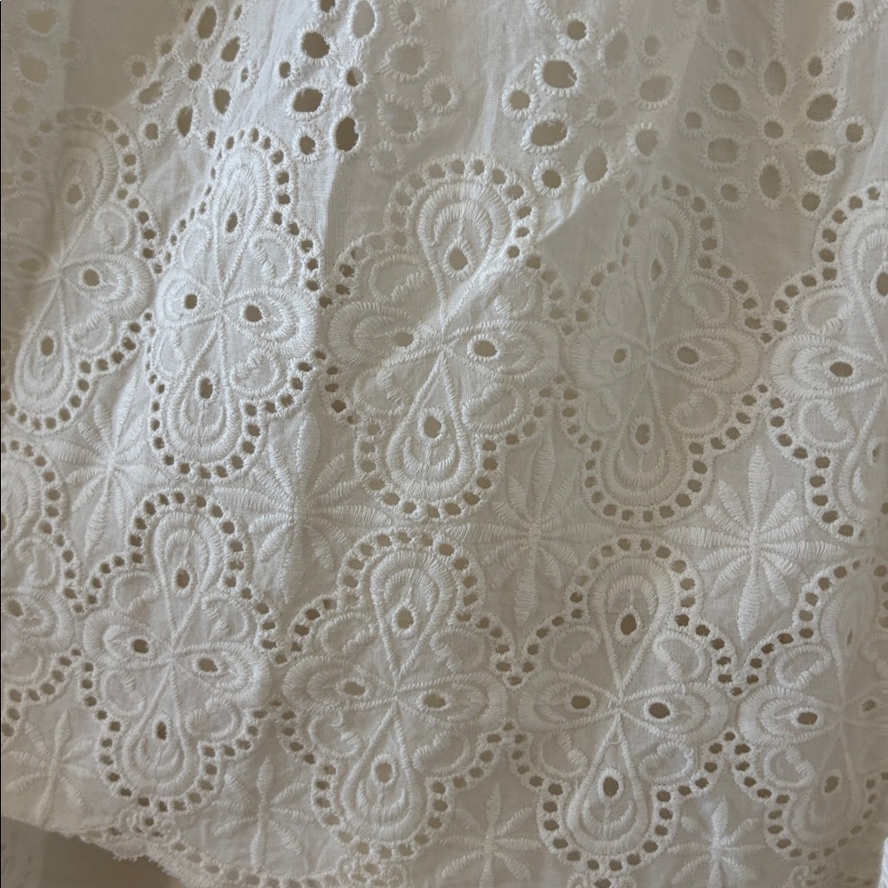 Sundance White Eyelet Dress Size Medium - Picture 8 of 10